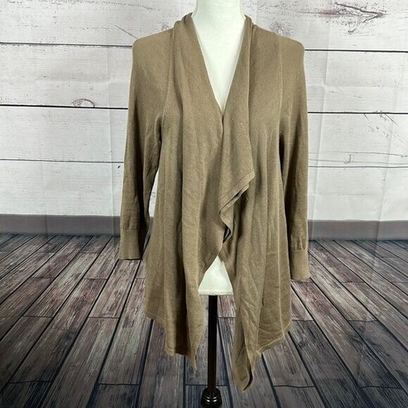 Tommy Bahama Cardigan Sweater Womens XL Brown Drapey Capsule Minimalist - Picture 1 of 9